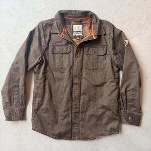 Legendary Whitetails Journeyman Waxed Shirt Jacket Brown Flannel Lined Medium